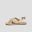 Sandales brides tressées jaune or fille