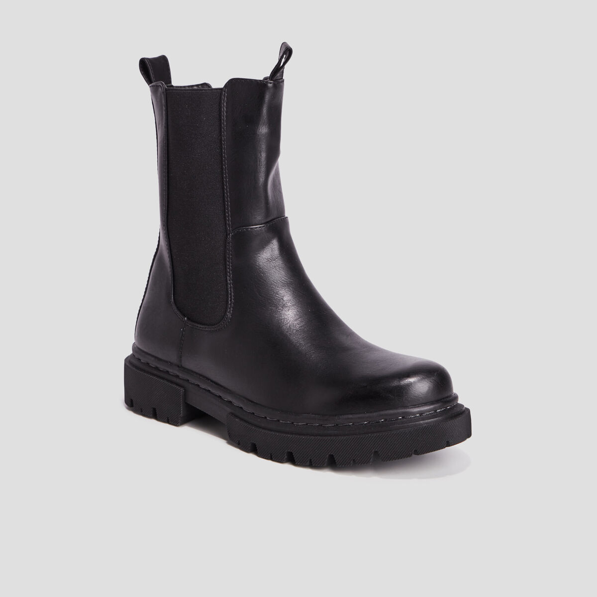 Bottines chelsea &eacute;lastiqu&eacute;es noir femme