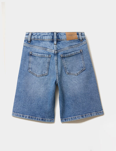 Bermuda short en jean taille ajustable denim double stone fille