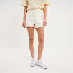Short mom 5 poches coton ecru femme