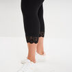Legging 7/8&egrave;me bandes dentelle noir femme grande taille