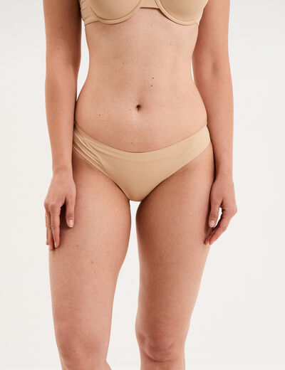 Culotte microfibre sans coutures beige femme