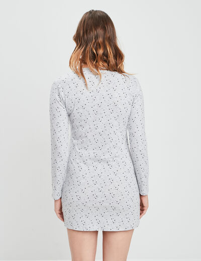 Chemise de nuit manches longues gris clair femme
