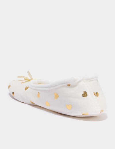 Chaussons ballerines avec pochette blanc femme