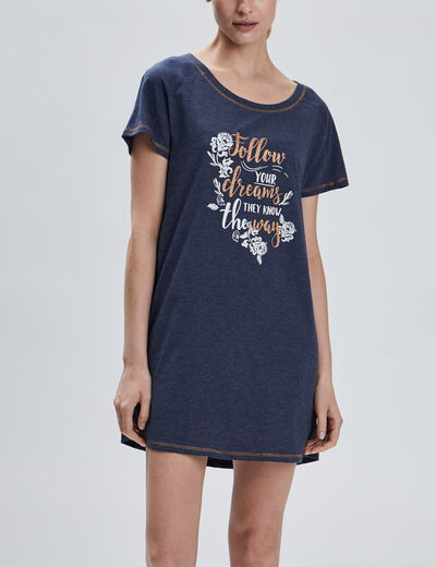 Chemise de nuit bleu femme