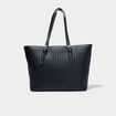 Sac cabas effet tress&eacute; noir femme