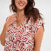 Blouse col en V manches courtes terracotta femme grande taille