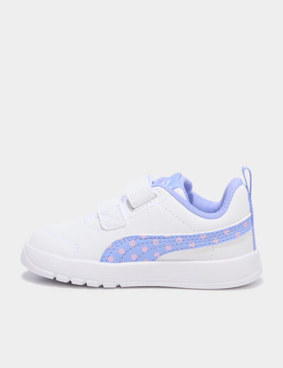 Tennis basses scratchs Puma Courtflex V3 bleu ciel b&eacute;b&eacute; fille