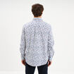 Chemise droite imprim&eacute;e manches longues bleu gris homme