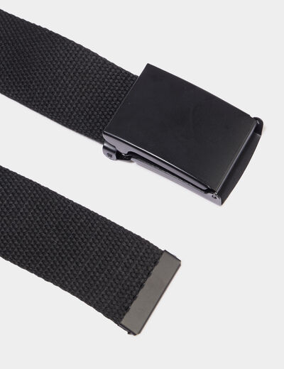 Ceinture ajustable effet toile noir homme