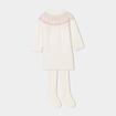 Ensemble robe pull et collants Creeks blanc b&eacute;b&eacute; fille