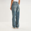 Jean droit taille basse coton denim dirty femme