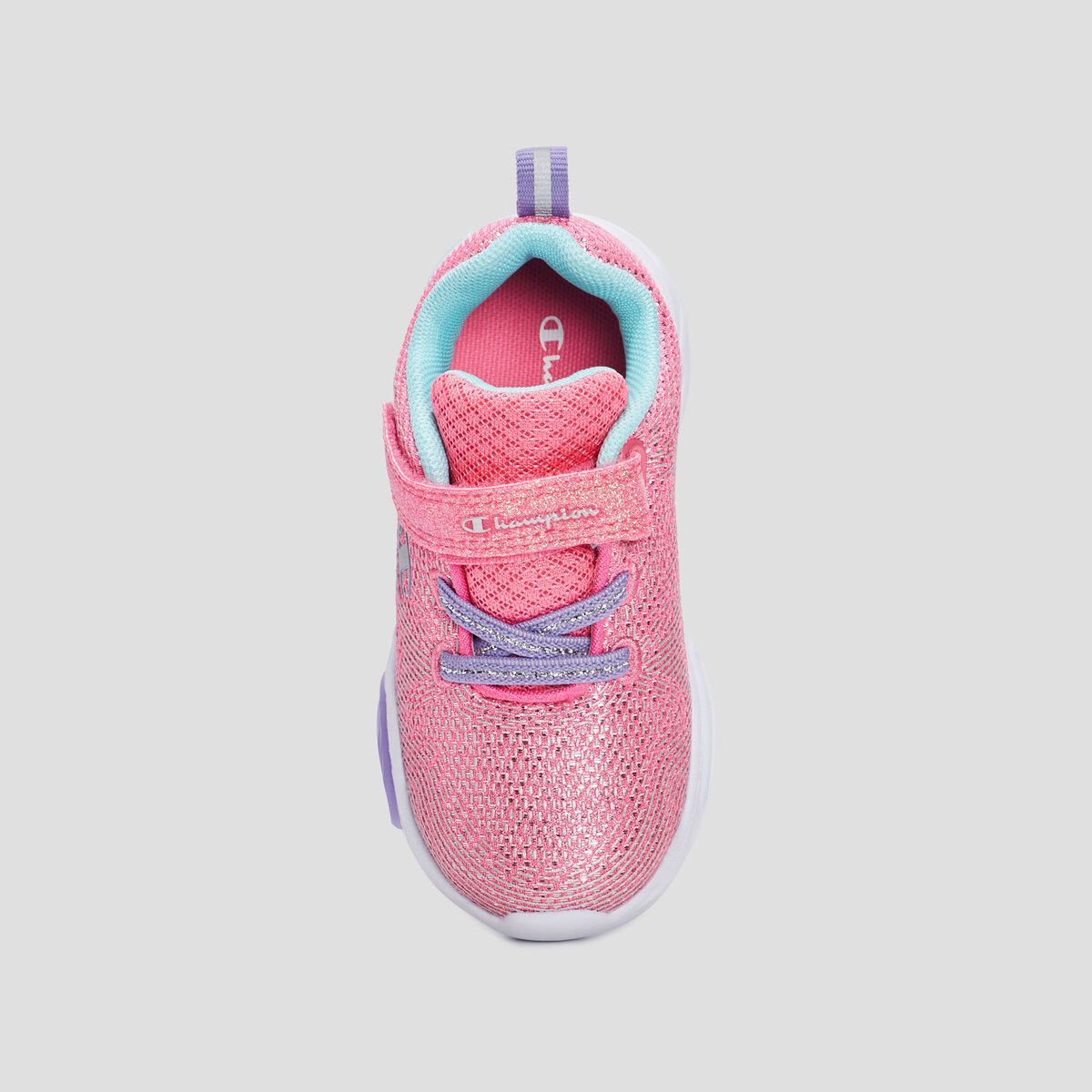 Baskets running à scratch Champion rose fille