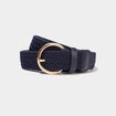 Ceinture tress&eacute;e avec boucle ronde bleu marine femme