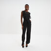 Combinaison pantalon d&eacute;tails dentelle noir femme