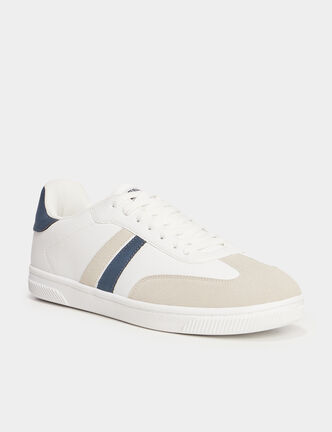 Tennis basses &agrave; lacets blanc homme