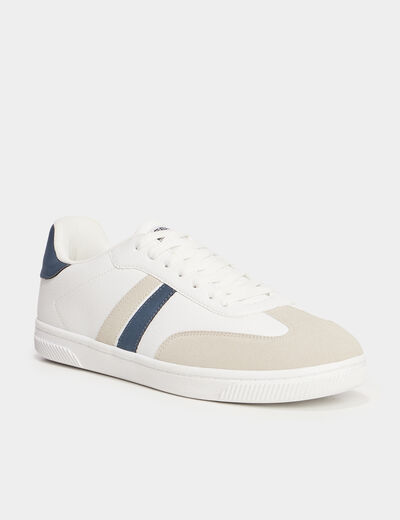 Tennis basses &agrave; lacets blanc homme