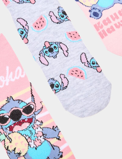 Lot 3 paires chaussettes Stitch multicolore fille