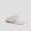 Chaussons mules col en fausse fourrure mauve femme