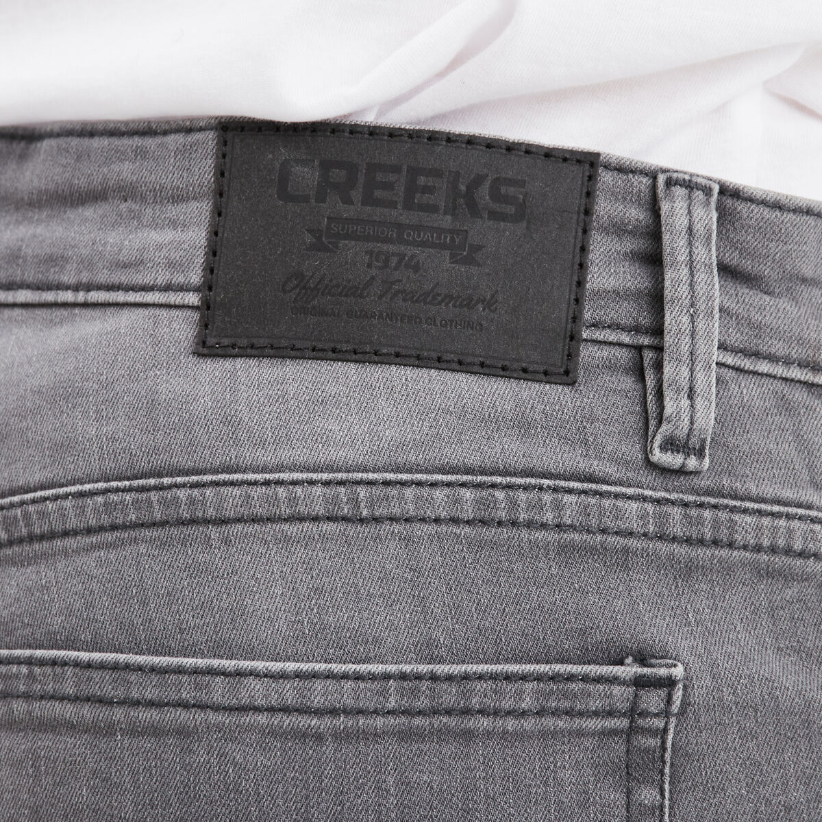 Jeans regular 5 poches denim gris homme