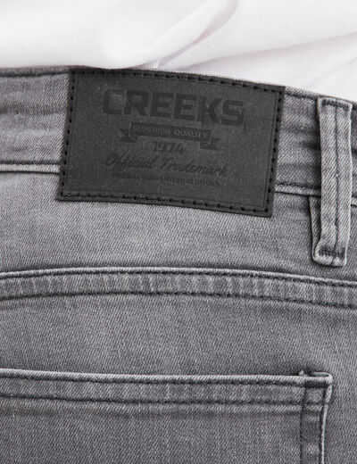 Jeans regular 5 poches denim gris homme