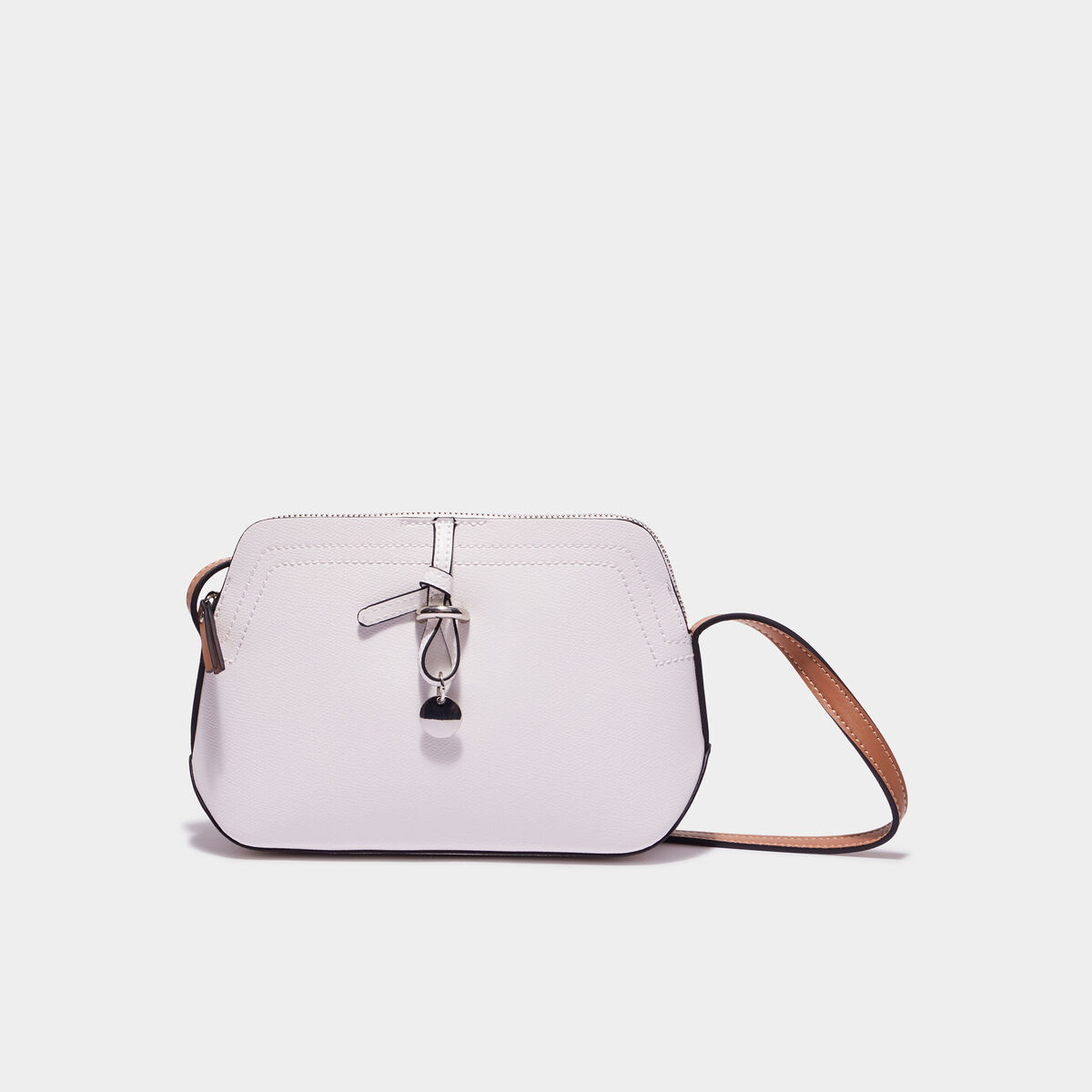 Sac rectangle en bandoulière ivoire femme