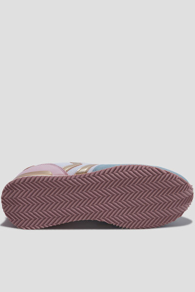 Baskets bi-matière à lacets Creeks jaune or femme