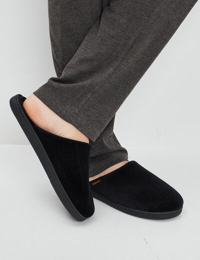 Chaussons mules Isotoner noir homme