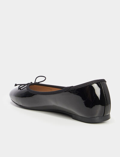Ballerines vernies avec noeud noir femme