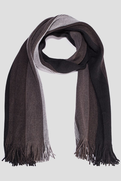 Écharpe à franges gris homme