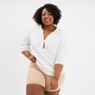 Short taille haute &eacute;lastiqu&eacute;e sable femme grande taille
