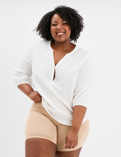 Short taille haute élastiquée sable femme grande taille