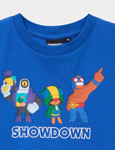 T-shirt col rond coton Brawl Stars bleu marine gar&ccedil;on