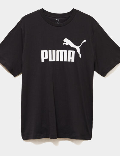 T-shirt droit manches courtes coton Puma noir homme