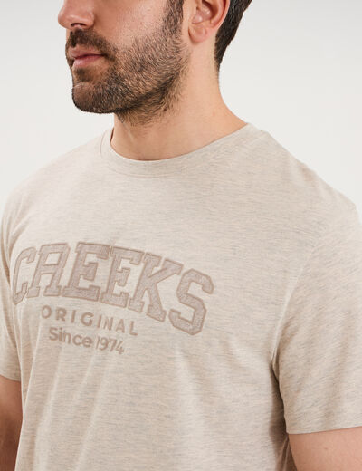 T-shirt manches courtes coton beige homme