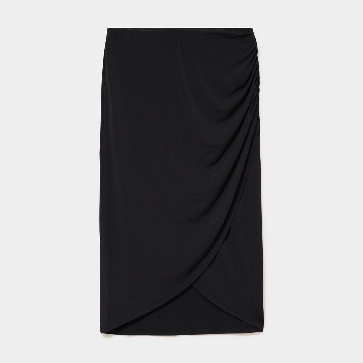 Jupe longue portefeuille noir femme
