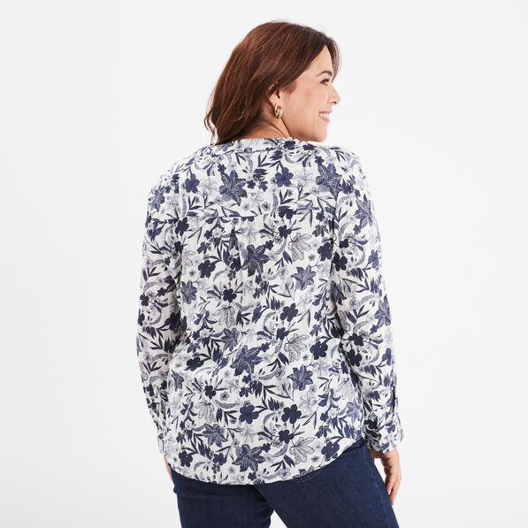 Chemise col mao Modavista ecru femme grande taille
