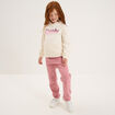 Pantalon paperbag mom taille élastiquée vieux rose fille