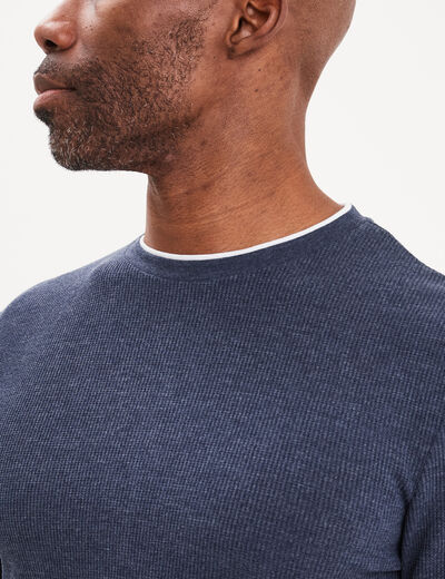 T-shirt col rond Creeks bleu marine homme