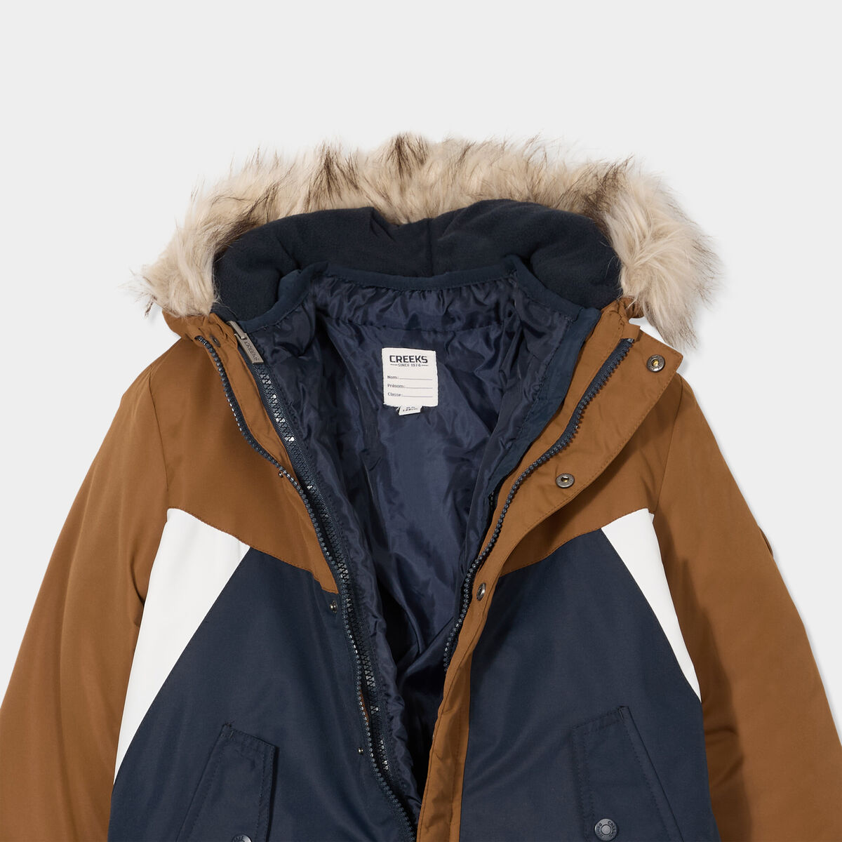 Parka 3-en-1 &agrave; capuche fausse fourrure camel gar&ccedil;on