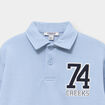 Sweat col polo manches longues bleu ciel gar&ccedil;on