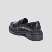 Mocassins crantés à clous noir femme