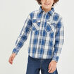 Chemise manches longues Creeks bleu garçon