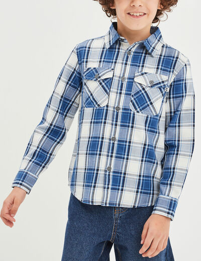Chemise manches longues Creeks bleu garçon