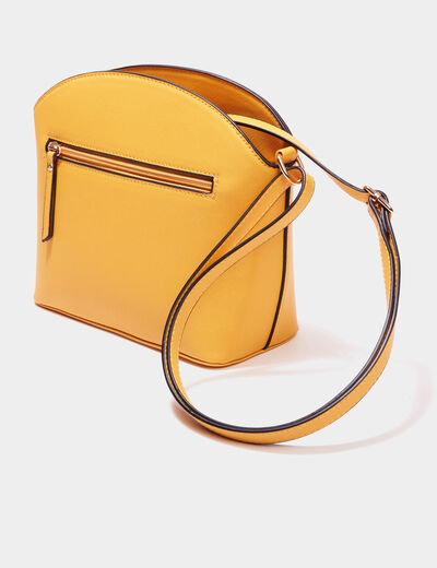 Sac en bandoulière détail boucle jaune moutarde femme