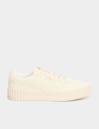 Tennis basses en cuir Puma Carina 3.0 sable femme