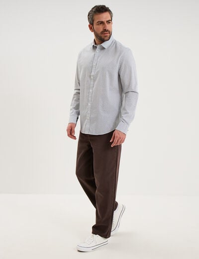 Jean large baggy 5 poches marron fonc&eacute; homme