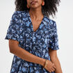 Robe longue empire taille smockée Creeks bleu marine femme