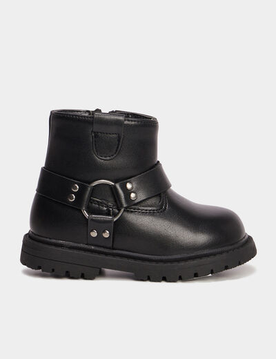 Bottines crantées avec boucles Liberto noir bébé fille