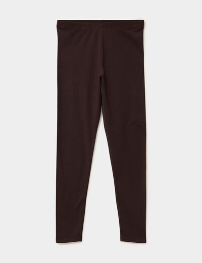 Legging taille haute marron fonc&eacute; femme